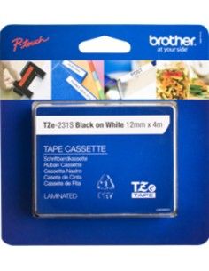 Brother Nastro LAM H12MM(4M) NERO SU BIANCO - TZE231S