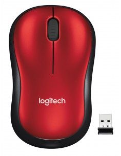 Logitech M185 Mouse Wireless 1000 DPI Rosso - 910-002237