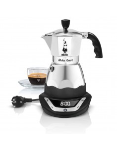 Bialetti MOKA ELETTRICA TIMER 3 TZ Boccale per moca elettrico Caffè macinato 3 tazze Nero, Argento