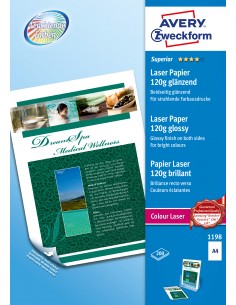 Avery Carta Fotografica A4 120GR LASER 200FG. - 1198