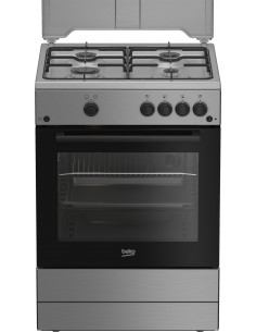 Beko FBG62010DX Cucina Gas 4 Fornelli con forno a Gas da 60 cm Acciaio inox