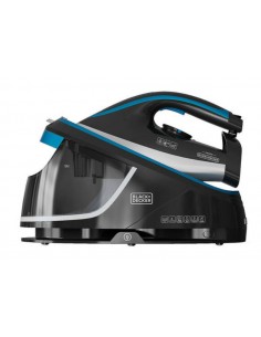 BLACK+DECKER BXSS2401E Caldaia Ferro da Stiro con caldaia 2400 W Piastra in Ceramica Nero, Blu, Bianco