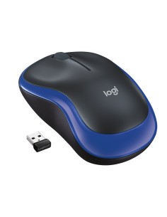 Logitech M185 Mouse Wireless 1000 DPI Nero, Blu - 910-002236