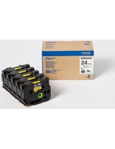 Brother Nastro HG DA 24MM NERO GIALLO 5PZ - HGE651V5
